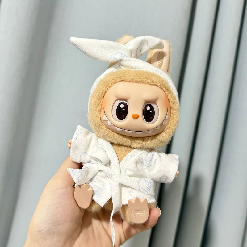 15cm/17cm Labubu I II Dolls Clothes Cute Eye Mask Pajamas Three Piece Set Accessories Clothing Plush Doll'S Clothes