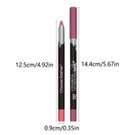 12 color matte lip liner set, lipstick pen in 12 colors, gift set, durable lip makeup
