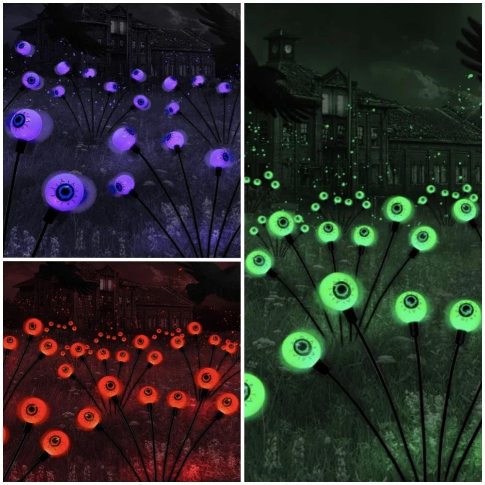2026 Halloween LED Eyeball Lights Outdoor Solar Lawn Lights for Garden Yard Party Scary Atmosphere Halloween Decoration Use