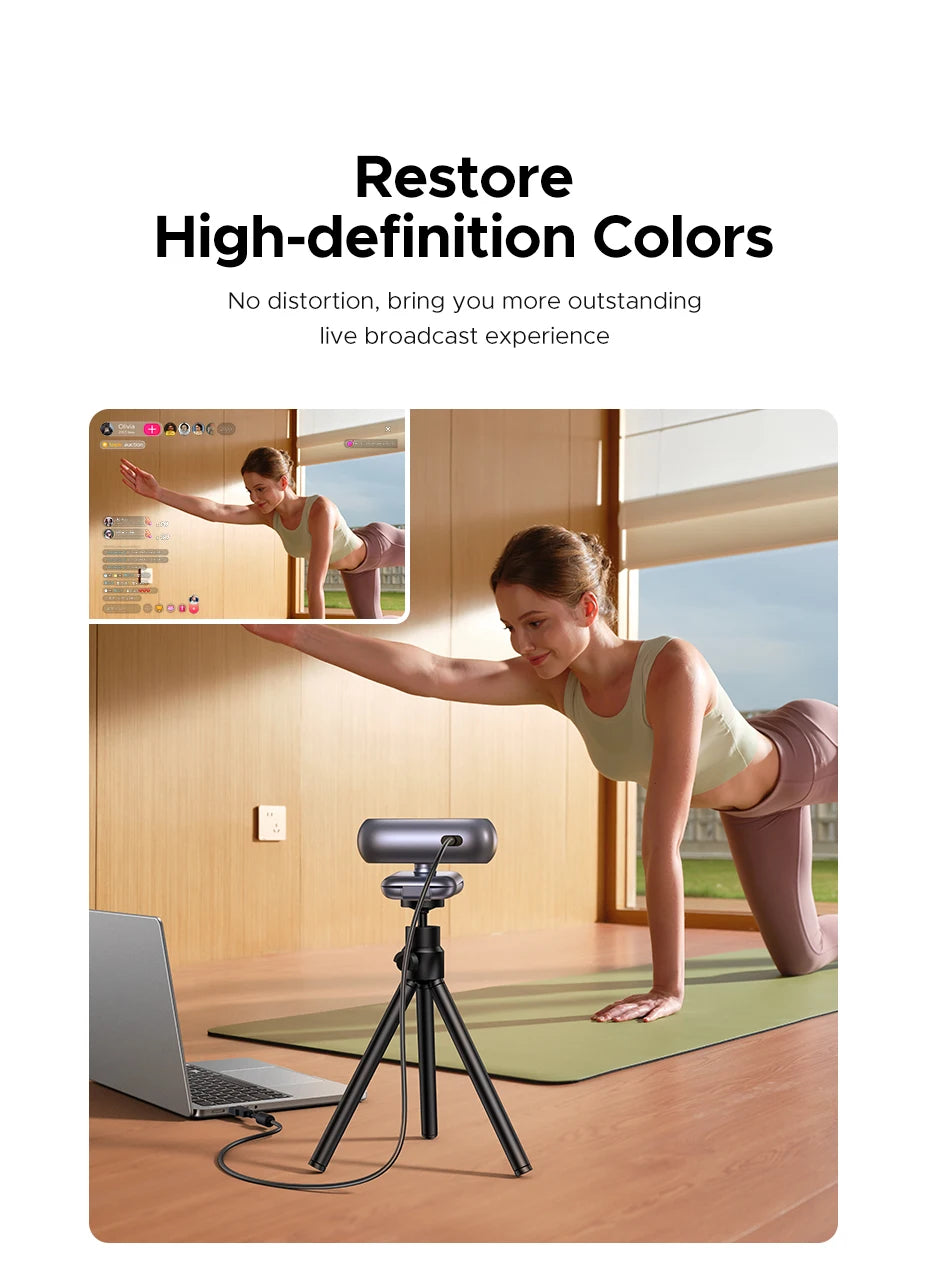 【RU】 UGREEN 2K Web cam with Microphone, Full HD 2K, Auto Light Correction, Video Webcam for Streaming