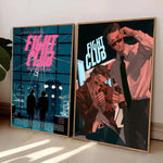 Movie Sticky Fight Club Poster High-definition art sticker Self adhesive waterproof home decoration for living room