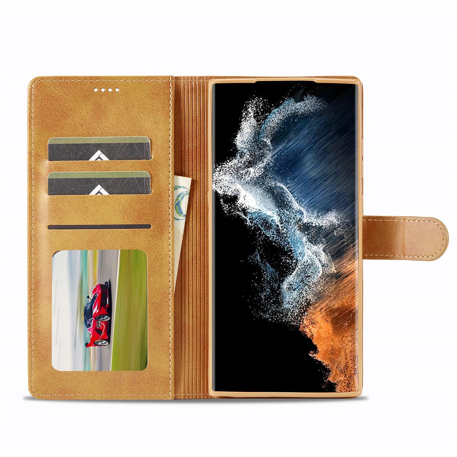 Leather Case for Samsung Galaxy S23 S24 S25 FE Ultra Plus Edge A07 A17 A35 A55 A06 A16 A26 A36 A56 5G Flip Wallet Card Holder