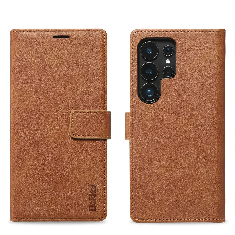 2 In 1 Magnetic Leather Case for Samsung Galaxy S25 Ultra S24 Plus S23 + S25Ultra S25U Wireless Charging Card Slot Phone Cover