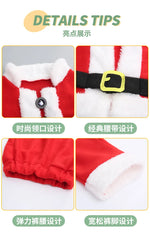 Winter Kids Warm Christmas Party Costume Coat+Pants+Hat+Shoes Covers Boys and Girls Santa Claus Role Play Outfit Xmas Clothing