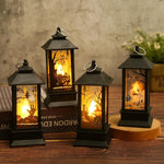 Portable Halloween Pumpkin Ghost Castle Lantern Lamp Hanging LED Light Home Night Light Decoration Party Haunted House Props