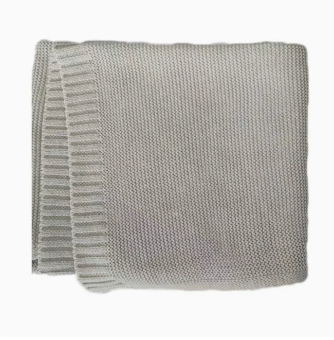 Personalized Kid Name Baby Blanket Embroidered Newborn Stroller Swaddle Breathable Cotton Knitted Bedding