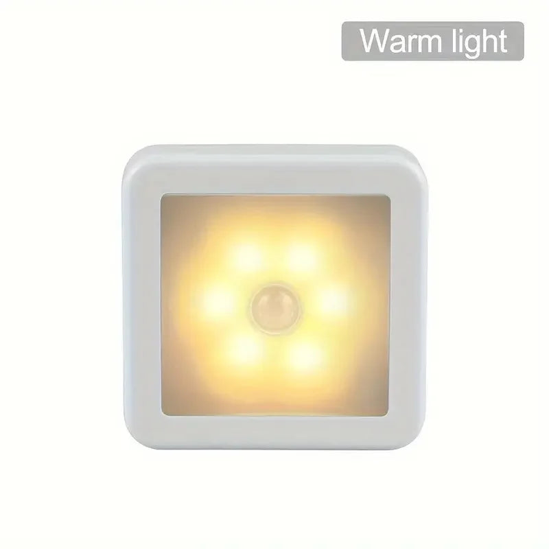 1/3pcs 6 LED Motion Sensor Night Light Wireless Wall Puck Lamp for Closet, Under Cabinet, Stair, Step, Hallway