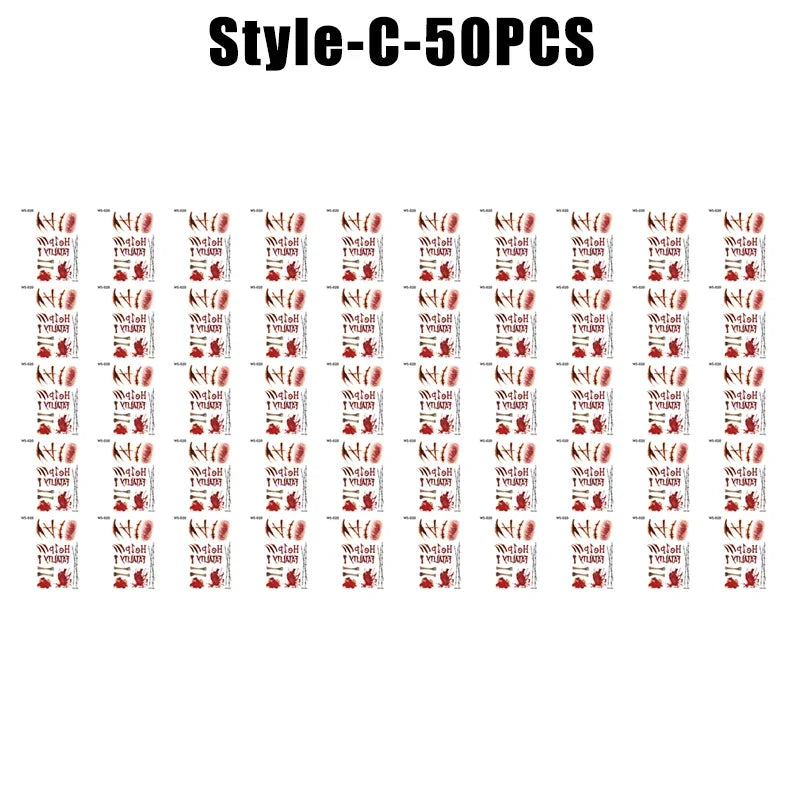 Horror Realistic Fake Bloody Wound Stitch Scar Scab Waterproof Temporary Tattoo Sticker Halloween Masquerade Prank Makeup Props