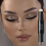 Double Head Eyeshadow Stick Colorful Shimmer Brown High Waterproof Cream Eyes Shadow Pencil Long Lasting Makeup Cosmetic