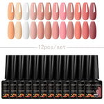 MEET ACROSS 12Pcs Gel Nail Polish Set 7.3ml Pink Blue Neon Macaron Color for Nails UV Gel LED Nail Art  Varnish Manicure Kit