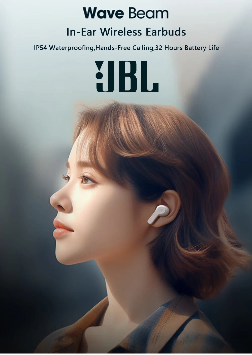 JBL Wave Beam TWS Earbuds – Bluetooth, ANC, App Support