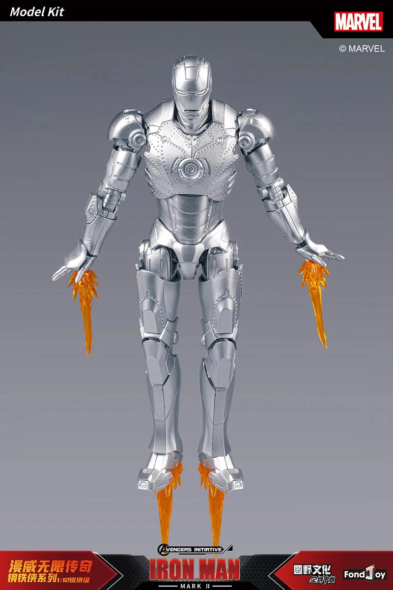 Fondjoy Marvel Iron Man MK1 Assemble Toy ABS Material First Generation Iron Man 1/12 Action Figures Toy Birthday Gifts for Boys