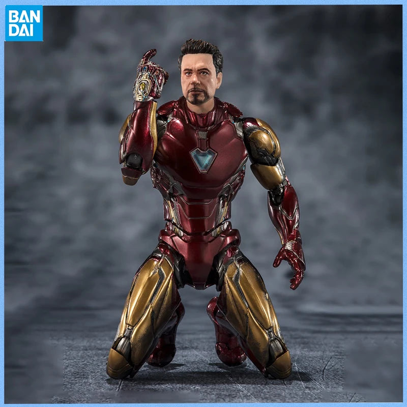 Genuine THE INFINITY SAGA Avengers: Endgame SHF  Iron Man Mark6 Mark85 Thanos Anime figure Movable toy Doll for Collector