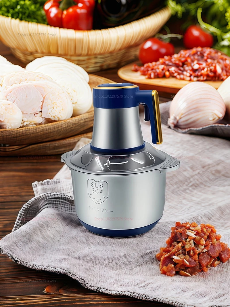 5L Large Capacity Meat Grinders Food Processor Stainless Steel Multi-Function Kitchen Mixer For Meat Vegetables Fruits Cooking