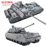 Military Heavy Tank Panzer VIII Maus Building Blocks German WW2 Soldier Police Army Weapons Bricks Children Toy Gifts for Adults