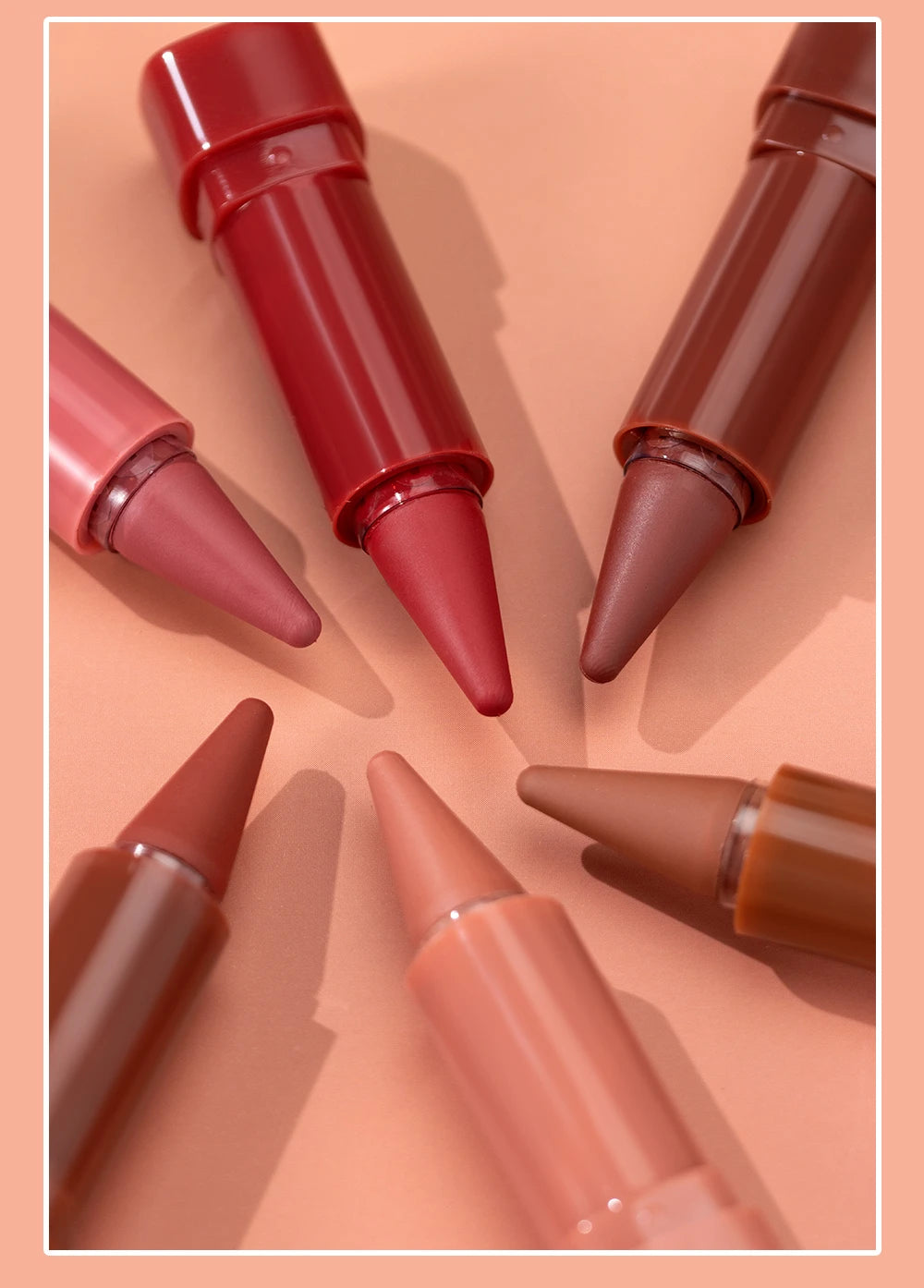 Twist Up Lip Liner Lipstick Pen Multipurpose Powder Blusher Velvet Matte Waterproof Lip Contour Non Stick Cup Lip Rouge Makeup