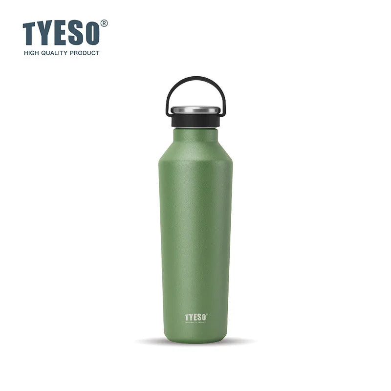 Tyeso Stainless Steel Vacuum Insulated Water Bottle Portable Durable  Leak-Proof for Outdoor Sports Matte Finish Carry Handle