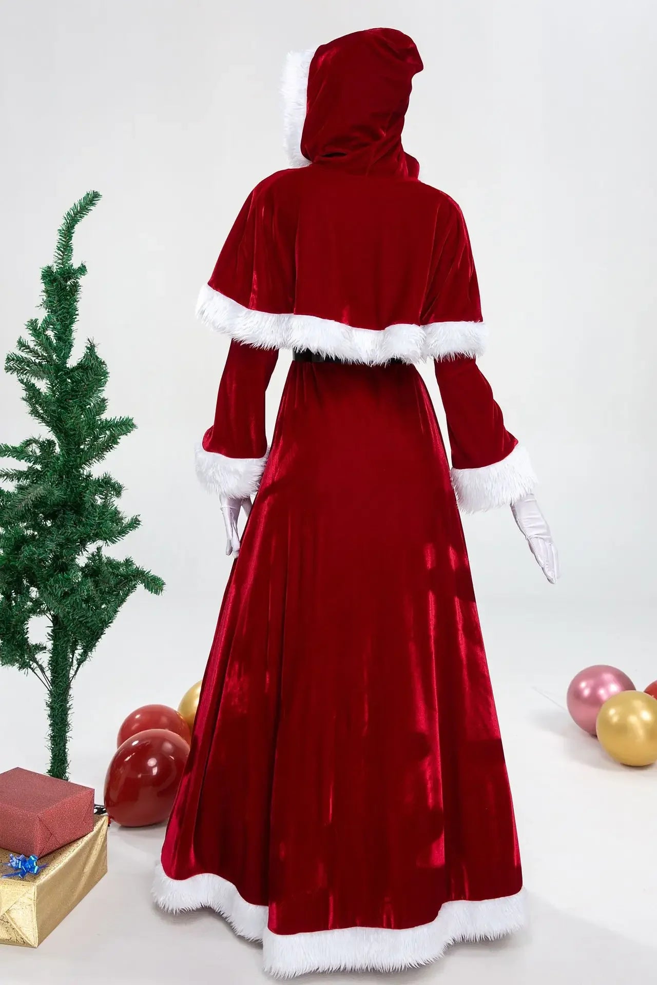 Deluxe Classic Mrs. Claus Kerst Kostuum Xmas Party Santa Claus Cosplay Vrouwen Rode Jurk Kerst Koningin Carnaval Feestjurk