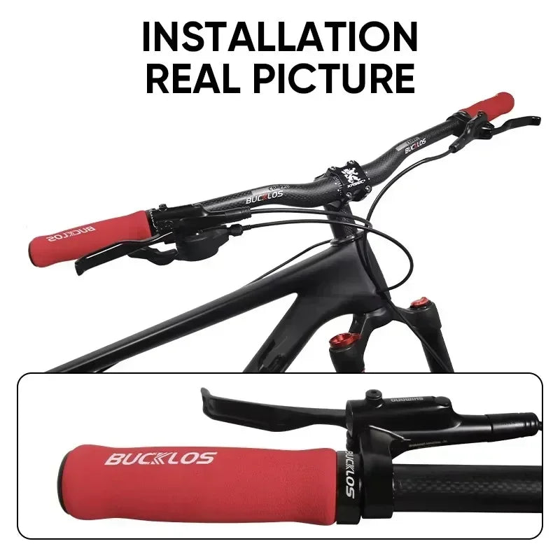 BUCKLOS Bicycle Grips Integrated Rubber Anti-slip Mtb Handlebar Cover Lock on Mountain Bike Handle Bar Cuffs BMX Cycling Parts