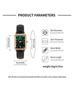 LUCKY FOX Women Watches Fashion Green Square Leather Quartz Watch Luxury Ladies Wristwatch Girlfriend Gift