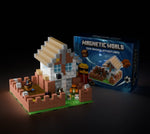 Magnetic Building Blocks Mine World Magnet Cube Set for Boy Girl Kid Age 3+ DIY Pixel style Model Base plate STEM Toy Baseplate