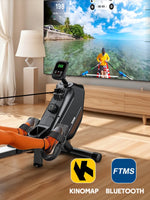 MettleMatic RM3 Foldable Rowing Machine, 300N Magnetic Resistance, 16 Levels, Bluetooth, 150kg Capacity