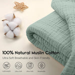 Battilo 100% Cotton Muslin Throw Blanket for Sofa 6 Layer Breathable Lightweight Boho Throws for Couch Bed Large Summer Blankets