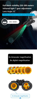 NV8300 Night Vision Binoculars Goggles 8X Digital Zoom 4K UHD 36MP 3D Head Mount Infrared Night Vision Device Hunting Telescope