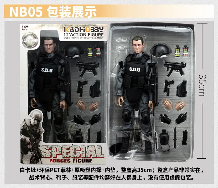 1/6 Action Figure Military Army 30cm Combat Swat Police Soldier With Gun Forces Model Toys