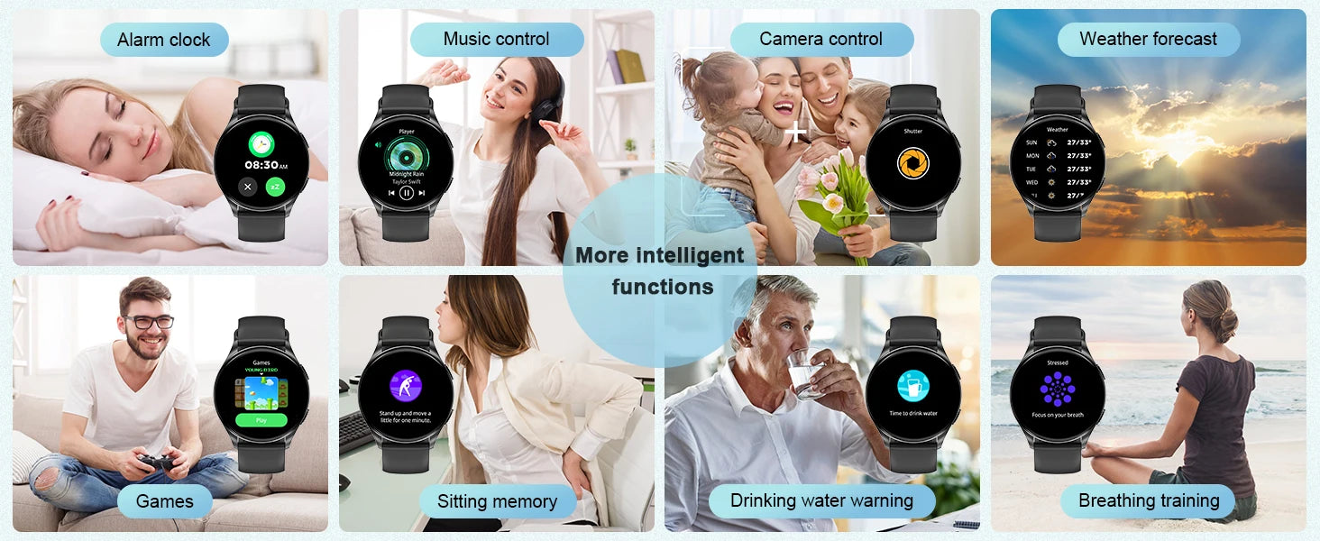 Blackview X20 Smart Watch with Health Monitoring Fitness Tracking 1.43” HD AMOLED Screen Bluetooth Watches for Men Women Gifts