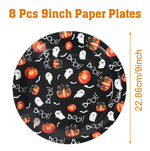 Halloween Disposable Tableware Pumpkin Ghost Boo Paper Plates Cups Napkins Kids Favor Happy Halloween Decoration Trick or Treat