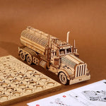DIY 3D Wooden Puzzles Money Box Piggy Bank Fuel Truck Model Building Block Kits Assembly Jigsaw Toy Gift for Children Adult