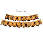 Halloween Disposable Party Tableware Set Pumpkin Witch Paper Plate Cup Napkins Tablecloth Kids Favor Happy Halloween Party Decor