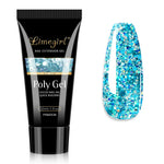 LIMEGIRL 30ml Nail Extension Gel Glitter Soak Off Nail Acrylic Crystal Build Poly UV Gel for Nails Quick Extension Manicure Glue