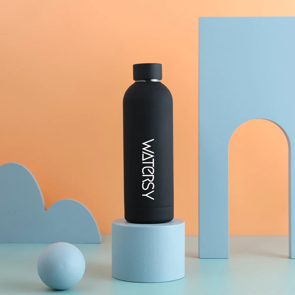 Watersy 500ML/17oz Stainless Steel Small Mouth Thermals Vacuum Portable Leak-proof Sports Water Bottle Gym Kettle