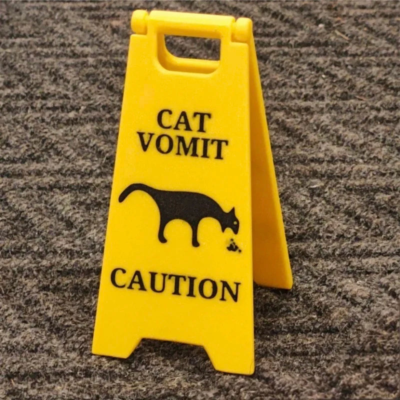 1Pc Cat Vomit Sign Funny Cat Dog Signs Decor, Yard Warning Sign Cat Vomit Sign", Cute Novelty Cat Dog Puppy Humorous Home Decor