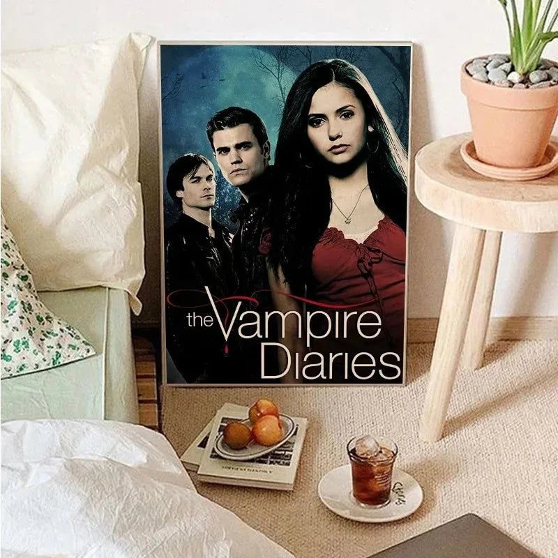 The Vampire Diaries Classic Movie Posters Canvas Painting Room Bar Cafe Aesthetic Art Wall Painting