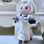Mini Electric Motorcycle Children's Toy for Labubu Retro Dazzling Spin Toy Motor for Doll Cotton Doll Pet Toys  Birthday Gift