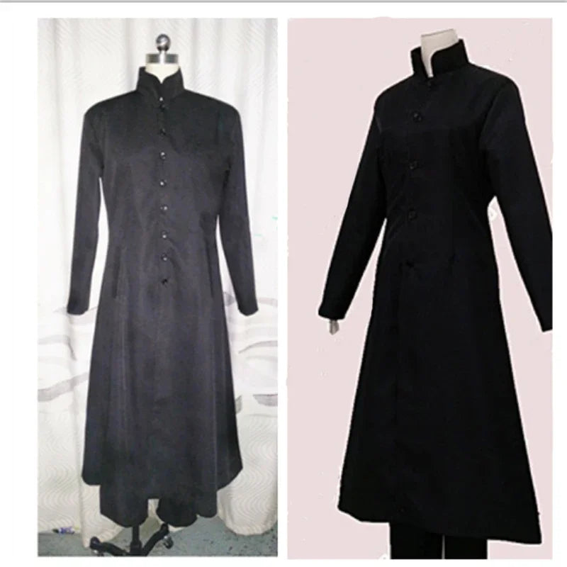 Matrix cosplay custom black cosplay costume neo trench coat Halloween party costumes for men cos play prop accessories