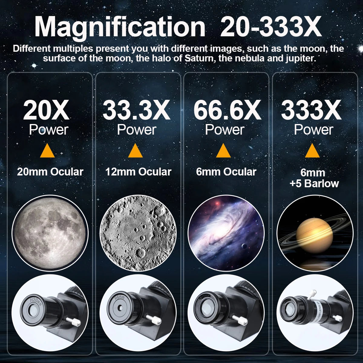 BOSSDUN 40070 Telescope w/Phone Adapter & Sturdy Tripod - 70mm Aperture for Stargazing, Birding, Beginners, Portable Scope