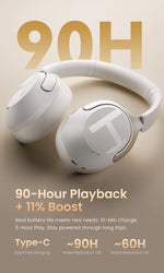 HAYLOU S40 ANC Wireless Headphone 50dB Noise Canceling Hi-Res 3D Spatial Audio Earphone with LDAC Bluetooth 6.0 Over Ear Headset