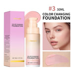 Color Changing Foundation 4 in 1 Moisturizing SPF 30+ Hydrating Color Longwearing Waterproof Travel Coverage Makeup Base