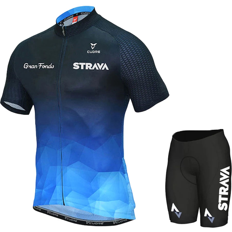 STRAVA Style Men's Summer Cycling Clothing Set
