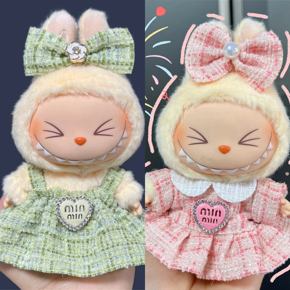 Sweet Princess Style Doll's Cloth for Labubu 17cm The Monster Outfit Accessories Clothing DIY Kids Gift High-quality Dress Cloak