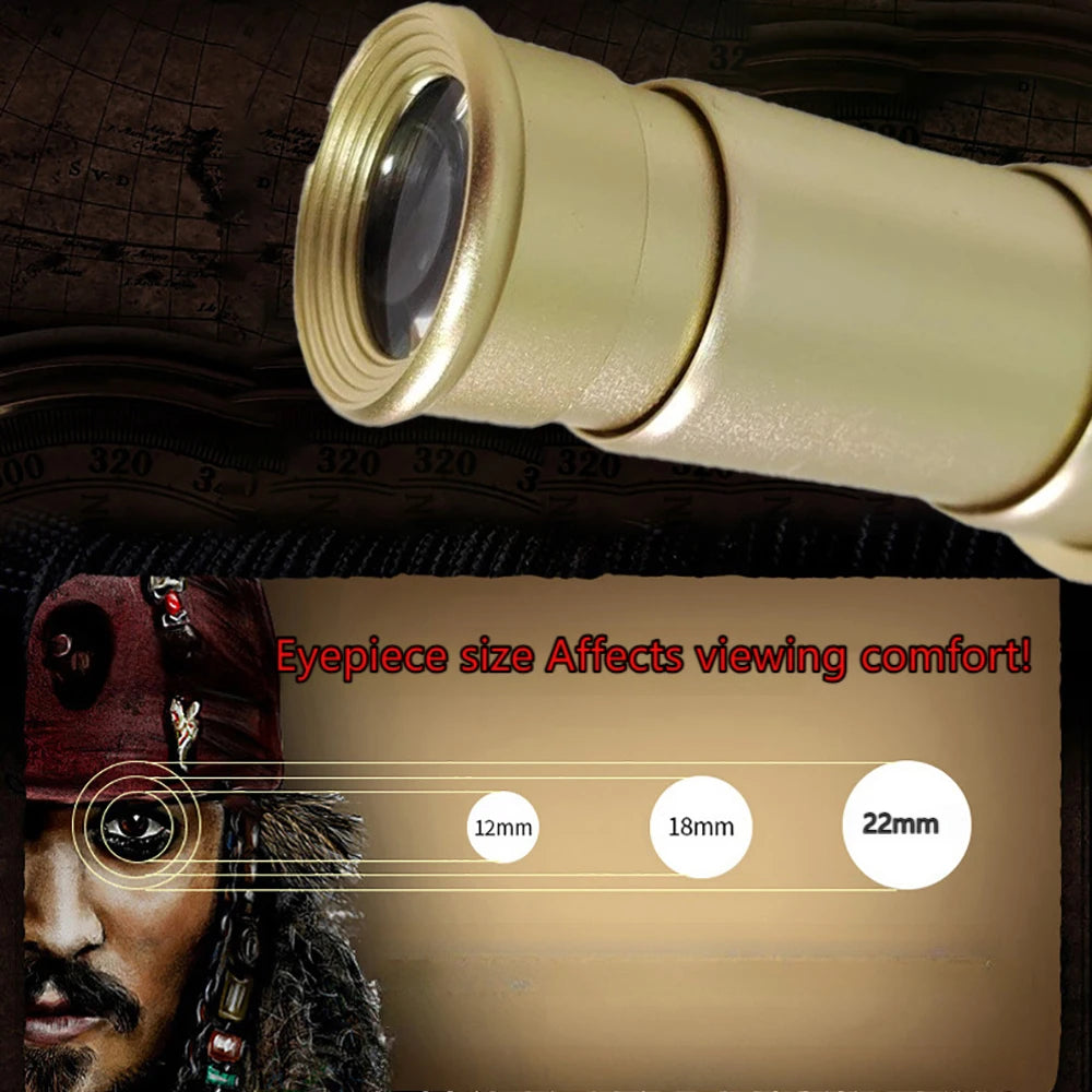 Outdoor High-Power Portable 30×40mm Retro Pirate Monoculars Telescope for Adults Kids Bird Watching Hunting Camping Hiking
