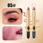 2 in 1 Pearly Eyeshadow Stick Pencil Waterproof Glitter Matte Eyeshadow Makeup High Pigmented Eyelid Under Crease Eyeshadow Pen