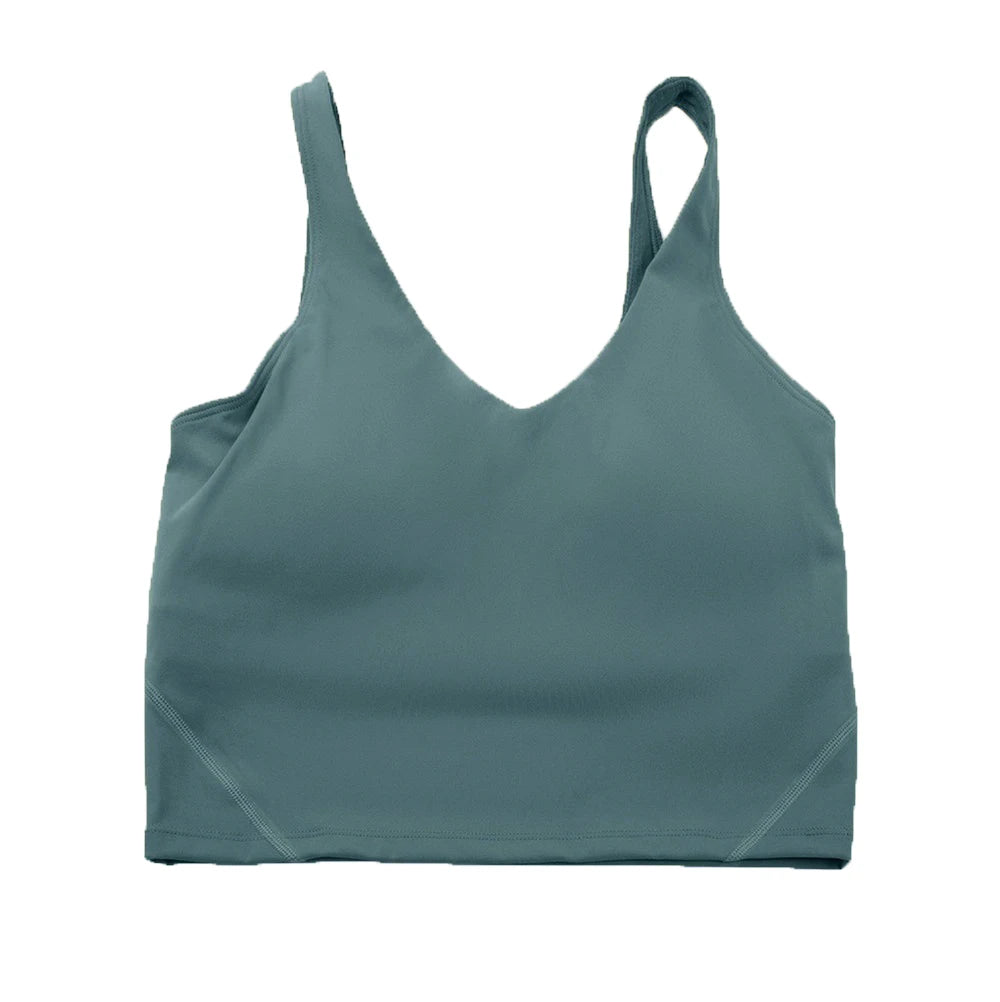 Sports yoga bra with a gathered U-back