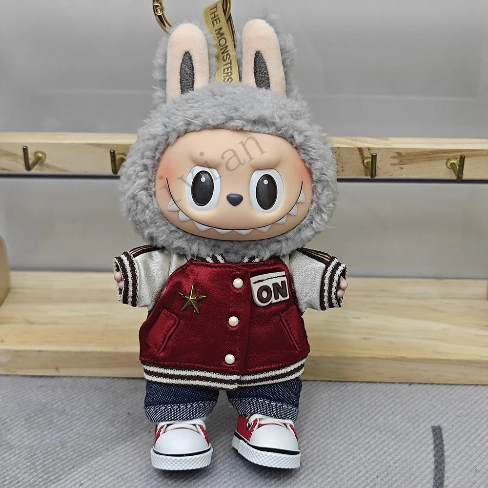 Mini Doll'S Clothes Outfit Accessories For Korea Kpop Exo 15-17cm Labubu V1 V2 Baseball jersey pants shoes camera Clothing Gift