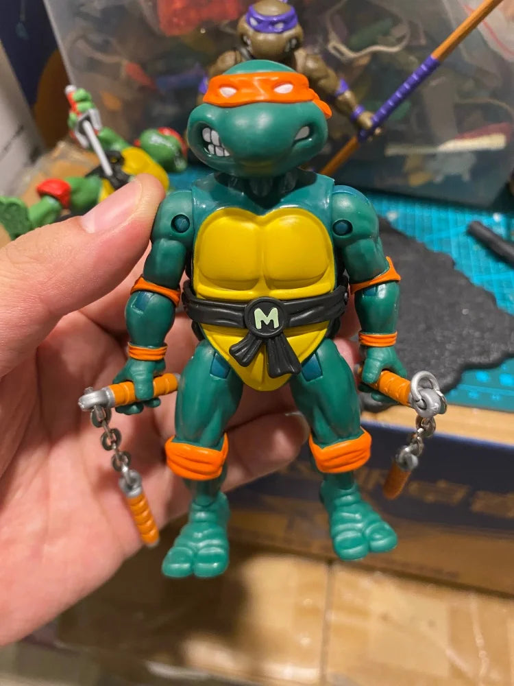 Original turtles Michelangelo Action Figure 2023 Navy Seal Mike Remastered，1988 Remastered turtles Collection Toy Gift