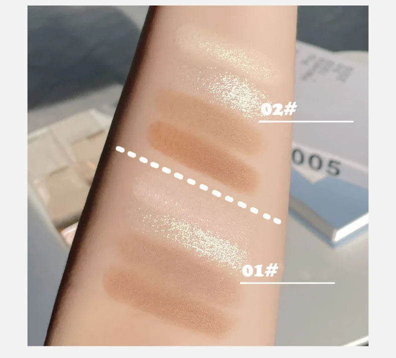 3D Facial Contouring Bronzer Cosmetics Brightening Beige Matte Highlights Palette Four-color Eye Shadow Nose Powder Makeup